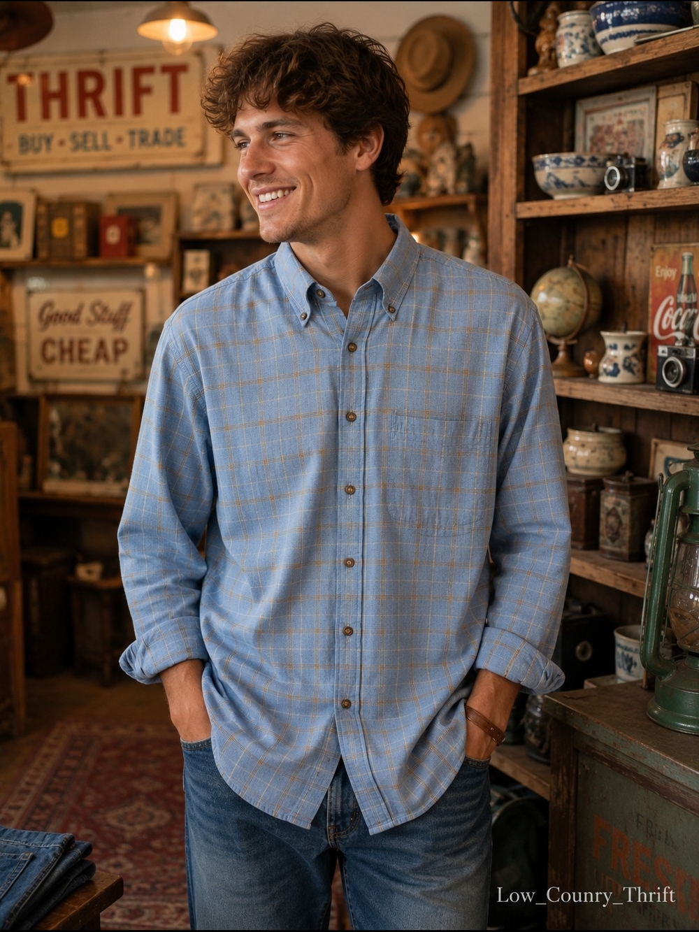 Brooks Brothers 346 XL Blue Plaid Wool Blend Button Down Shirt Long Sleeve